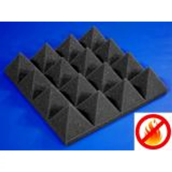 égésgátolt hangszigetelő szivacs piramis szürke 100x100x8cm