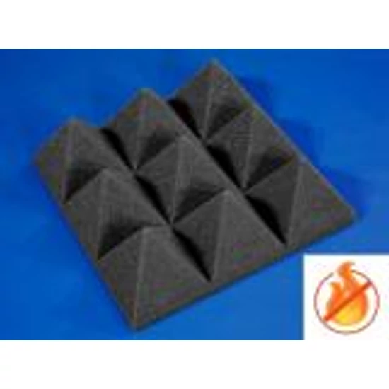 égésgátolt hangszigetelő szivacs piramis szürke 100x100x11cm